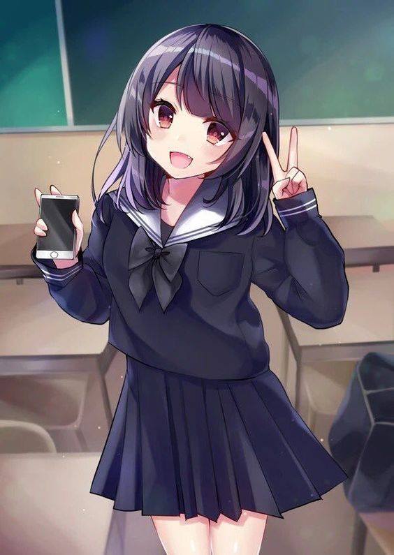 Hình Anime Nữ Học Sinh thay cho điện thoại cảm ứng thông minh dễ thương xứng đáng yêu