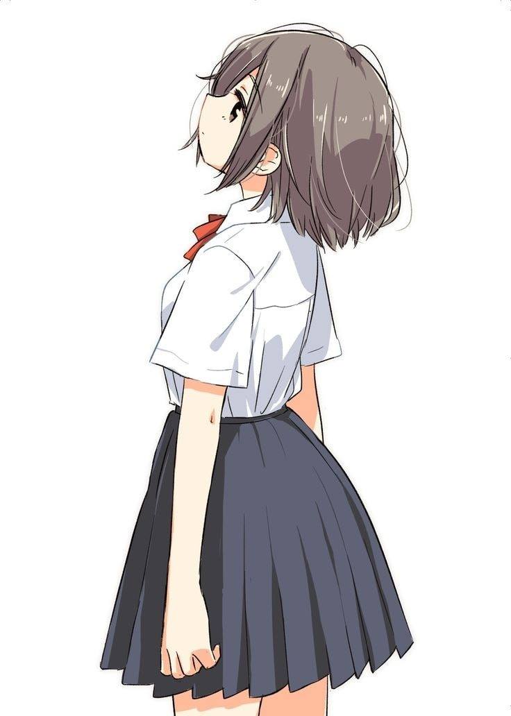 Hình Anime nữ tóc ngắn học sinh