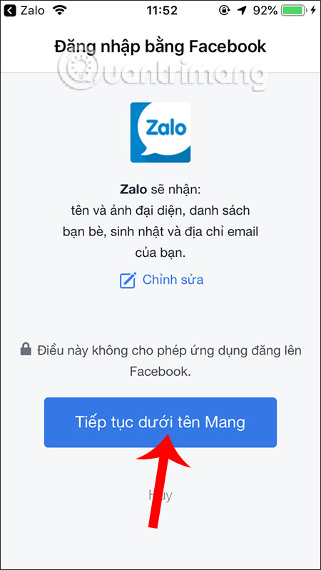 Kết bạn bè Zalo qua Facebook